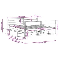 Vidaxl Postel bez matrace bílá 180 x 200 cm masivní borovice