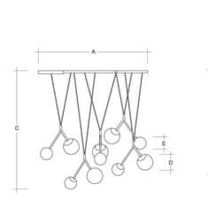 LUCIS Designové hravé závěsné LED svítidlo Zed ruční výroby - 4000 K, 49 W, 7040 lm, 1050 mm, 1130 mm 3000 K 4120 lm 1000 mm bílá