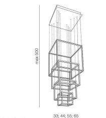 AZZARDO Závěsný neotřelý designový LED lustr Opera NOVA LUCE černá