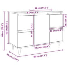 Vidaxl Koupelnová skříňka dub sonoma 80 x 33 x 60 cm kompozitní dřevo