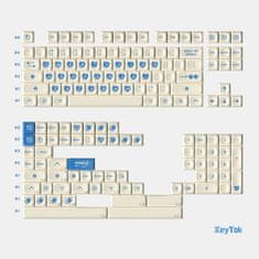 KeyTok Cosmic Hearts: Venus And Mars KDA Dye-Sub PBT Keycaps, Layout US, Modré (156-Key)