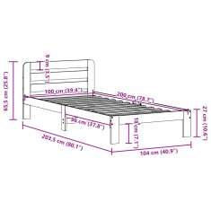 Vidaxl Postel bez matrace bílá 100 x 200 cm masivní borovice