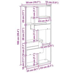 Vidaxl Nástěnná skříňka dub sonoma 50 x 15 x 100 cm kompozitní dřevo