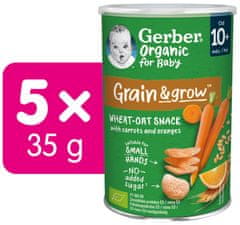 Gerber Organic křupky s mrkví a pomerančem 5x35 g