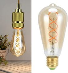 Diolamp  LED Spiral Filament žárovka Amber ST64 4W/230V/E27/1800K/270Lm/360°/Dim