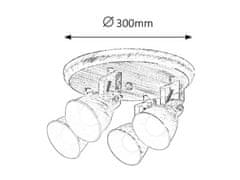 Rabalux  VIVIENNE stropní bodové svítidlo max. 4x40W | E14 | IP20 - antická hnědá