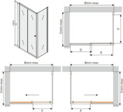 Mexen Mexen Apia výsuvná sprchová kabina 120 x 90 cm, průhledná, černá - 840-120-090-70-00 - MEXEN