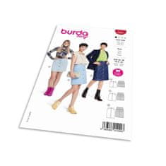 Burda Střih Burda 5857 - Propínací sukně, džínová sukně, rovná sukně