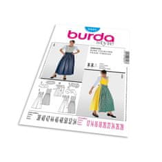 Burda Střih Burda 8448 - Krojové šaty, krojová zástěrka, krojová halenka