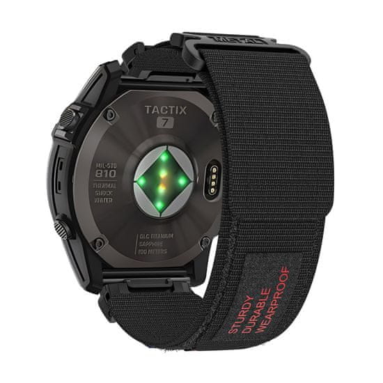 TopQ Nylonový řemínek pro Garmin 22 mm design 1 černý