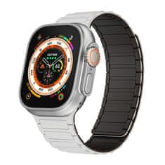 TopQ Magnetický silikonový řemínek pro Apple Watch 38-40-41 design 2 černo-bílý