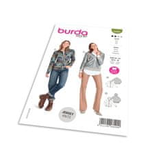 Burda Střih Burda 6090 - Mikina na zip s kapucí, mikina s vysokým límcem