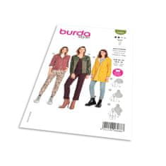 Burda Střih Burda 6088 - Mikina na zip s kapucí, sako na zip, dlouhá bunda s kapucí, pláštěnka