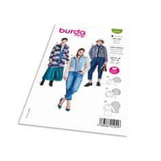 Burda Střih Burda 5855 - Rovný kabát, plyšová bunda