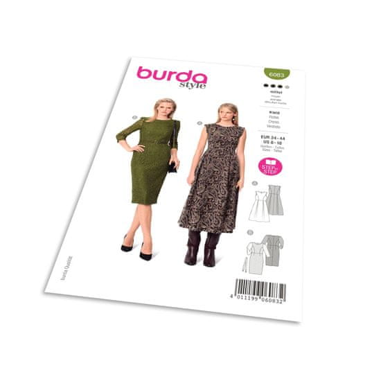 Burda Střih Burda 6083 - Šaty s rozšířenou sukní, pouzdrové krajkové šaty