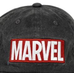 CurePink Baseballová kšiltovka Marvel: Červené hlavní logo (obvod 58 cm)