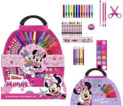 CurePink Kreativní set 50 předmětů Disney|Minnie Mouse: Minnie a Daisy (41 x 58 x 3 cm)