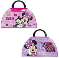 CurePink Kreativní set 50 předmětů Disney|Minnie Mouse: Minnie a Daisy (41 x 58 x 3 cm)