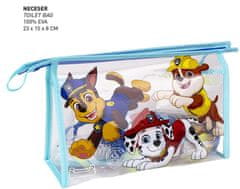 CurePink Kosmetický set Paw Patrol|Tlapková patrola: Big Buddies malý ručník, hřeben, kelímek (23 x 15 x 8 cm)