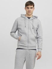 Jack&Jones Pánská mikina JJEBRADLEY Relaxed Fit 12249342 Light Grey Melange (Velikost L)