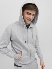 Jack&Jones Pánská mikina JJEBRADLEY Relaxed Fit 12249342 Light Grey Melange (Velikost L)