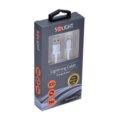 Solight  Lightning kabel, USB 2.0 A konektor - Lightning konektor, blistr, 1m