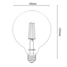 LUMILED LED žárovka E27 G125 7W = 60W 806lm 4000K Neutrální bílá 360° Filament Globe