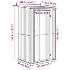 Vidaxl Zahradní kůlna antracitová 118,5x97x209,5 cm pozinkovaná ocel