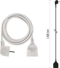 Emos Prodlužovací kabel 1,4 m / 1 zásuvka / bílý / PVC / 1 mm2