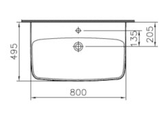 Vitra SHIFT NEW umyvadlo 80 cm na desku 7080-003-0973 - Vitra