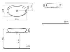 Vitra ISTANBUL umyv. mísa 85,5x51x18,5cm+sifon 4446-403-0016 - Vitra