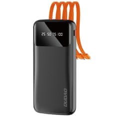 DUDAO K6Pro Power Bank 10000mAh 2x USB + kabel USB / USB-C / Lightning / Micro USB, černý