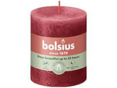 Bolsius Rustic Shine Válec 68x80mm Delicate Red, červená svíčka