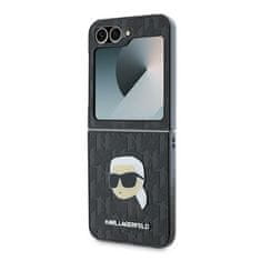 Karl Lagerfeld Originální kryt KARL LAGERFELD Saffiano Monogram KLHCZF6PGKSKIHK pro Samsung Galaxy Z Flip 6 , barva černá