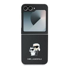 Karl Lagerfeld Originální kryt KARL LAGERFELD Saffiano Metal Pin KLHCZF6SAPKCNPK pro Samsung Galaxy Z Flip 6 , barva černá