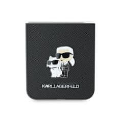 Karl Lagerfeld Originální kryt KARL LAGERFELD Saffiano Metal Pin KLHCZF6SAPKCNPK pro Samsung Galaxy Z Flip 6 , barva černá