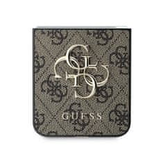 Guess Originální kryt GUESS Leather 4G Metal Logo GUHCZF64GMGBR pro Samsung Galaxy Z Flip 6 , barva hnědá