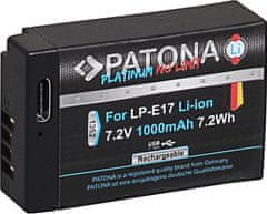 PATONA baterie pro foto Canon LP-E17 1000mAh Li-Ion Platinum USB-C nabíjení