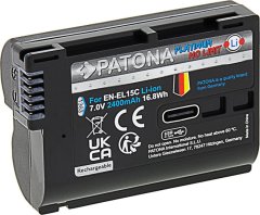 PATONA baterie pro foto Nikon EN-EL15C 2400mAh Li-Ion Platinum USB-C nabíjení