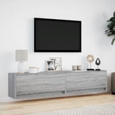 Vidaxl Nástěnná TV skříňka s LED šedá sonoma 180 x 31 x 38 cm