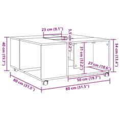 Vidaxl Konferenční stolek bílý 80 x 80 x 40 cm kompozitní dřevo