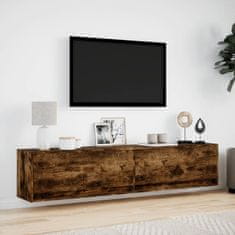 Vidaxl Nástěnná TV skříňka s LED kouřový dub 180 x 31 x 38 cm