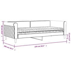 Vidaxl Válenda s matrací modrá 90 x 200 cm samet