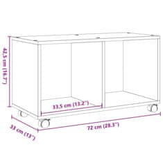 Vidaxl Skříňka na kolečkách old wood 72x33x42,5 cm kompozitní dřevo