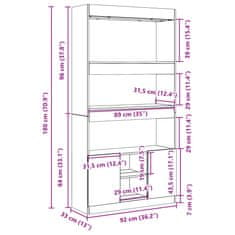 Petromila Skříň highboard bílá 92 x 33 x 180 cm kompozitní dřevo