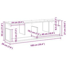 Vidaxl Nástěnná skříňka 100x20x30 cm betonově šedá kompozitní dřevo