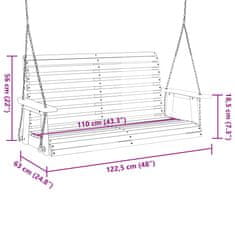Petromila Zahradní houpací lavice s kovovými řetězy hnědá masivní jedle