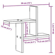 Vidaxl Nástěnné police 2 ks betonově šedé 38x12x38 cm kompozitní dřevo