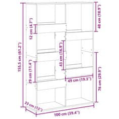 Vidaxl Knihovna dub artisan 100 x 33 x 155,5 cm kompozitní dřevo