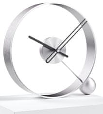 Mclock Designové stolní hodiny Endless brushed silver/black 32cm